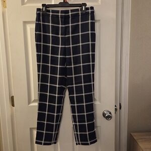 J. Crew 365 sz 4‎ blue plaid career ankle pants NWT casual office chic preppy